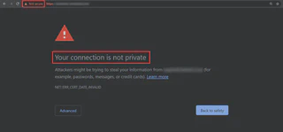 Chrome Warning: Your Connection is not Private